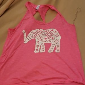 Pink and white Tank Top